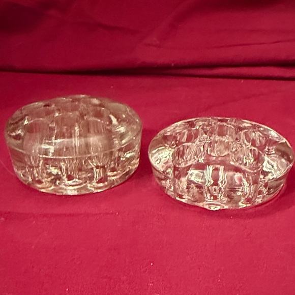 Vintage Clear Glass Flower Frogs – Set of 2 | Floral Arrangement Holders - Picture 3 of 5